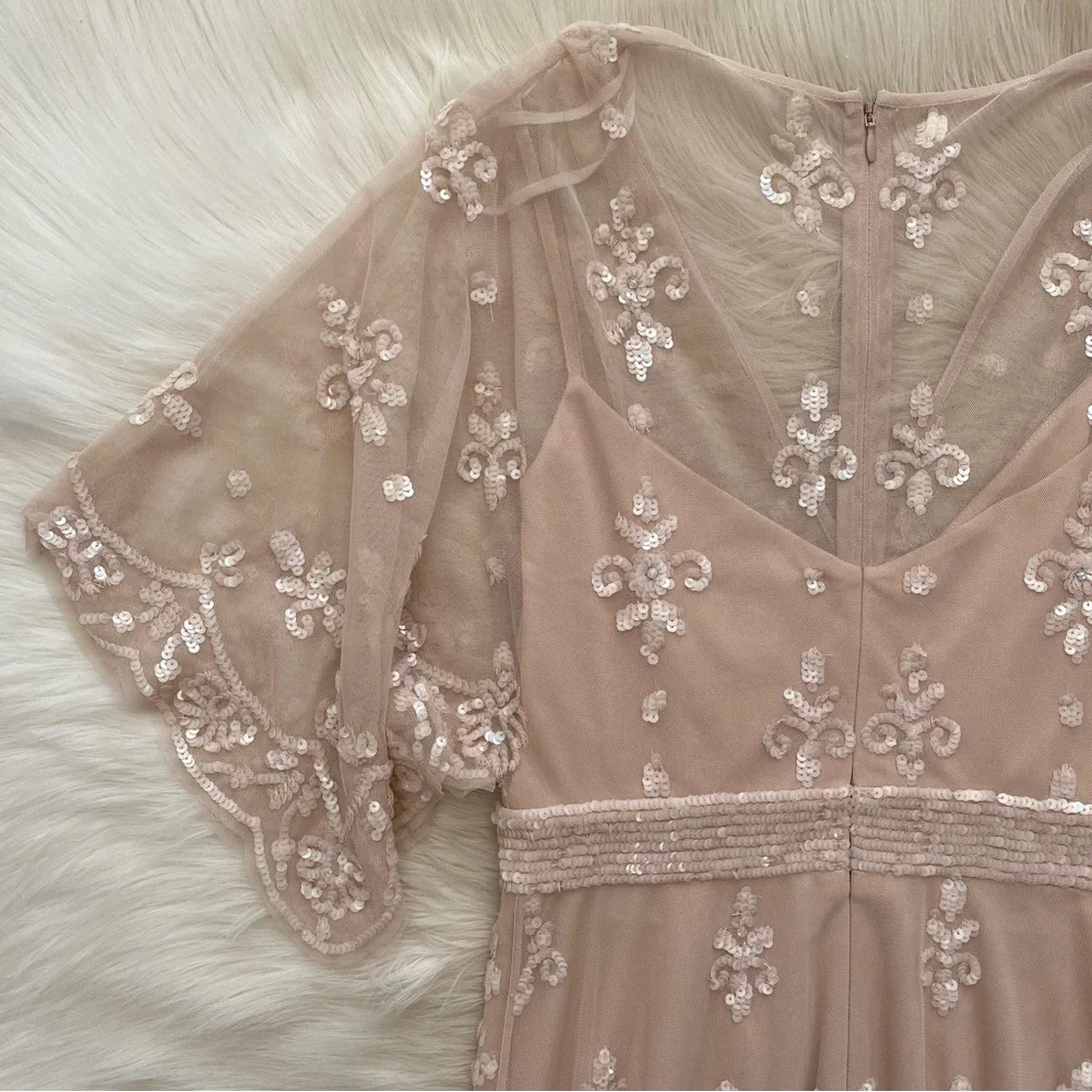 Mac Duggal Blush Pink Embroidered Maxi Dress - Picture 9 of 14